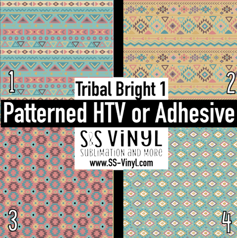 Tribal Bright 1 Pattern Permanent Adhesive Vinyl