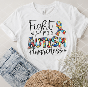 Fight for Autism Awareness Sublimation Transfer