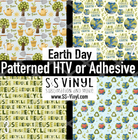Earth Day Pattern HTV Vinyl