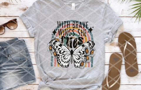 With brave wings she flies, Sublimation Transfer