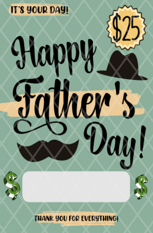 Happy Father's Day- Sublimation Money Card Transfers