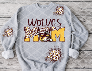 Wolves Mom and Patches, School Spirit, Ready to Press Sublimation Transfer