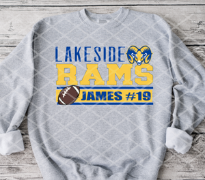 Lakeside Rams - Sports # and Name - Custom
