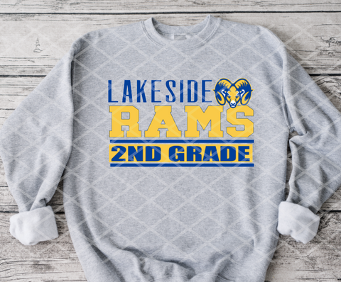 Lakeside Rams - Grade Level or Custom Text