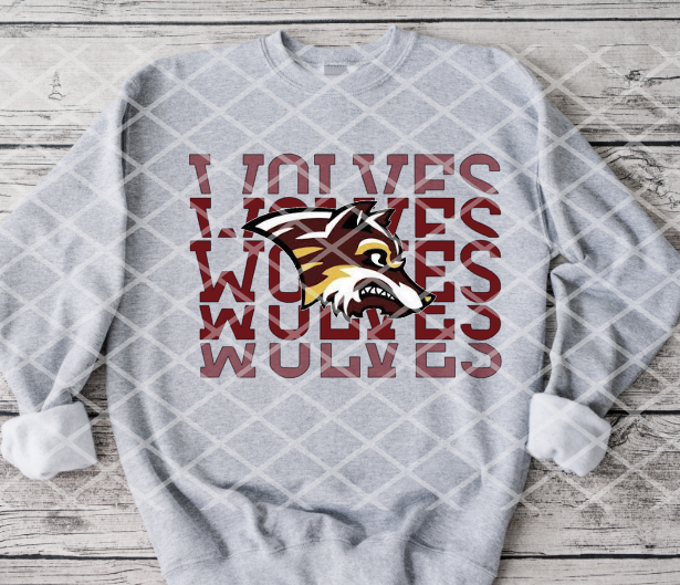 Stacked Wolves Mom Sublimation or HTV Transfer