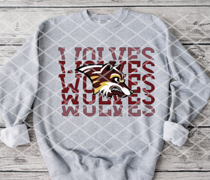Stacked Wolves Mom Sublimation or HTV Transfer