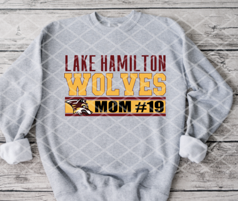LH Wolves Mom with custom # Sublimation or HTV Transfer