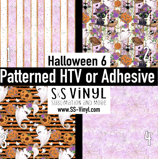 Halloween 6 Print Patterned Permanent Adhesive, HTV, or Sublimation