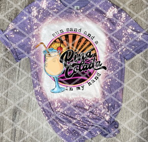 Sun Sand and Pina Colada, Sublimation Transfer, Ready to Press Transfer