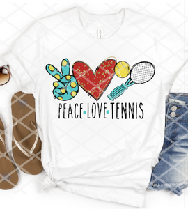 Peace Love Tennis, Sublimation Transfer, Ready to Press Transfer