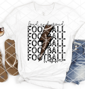 Loud and Proud Football, Sublimation Transfer, Ready to Press Transfer