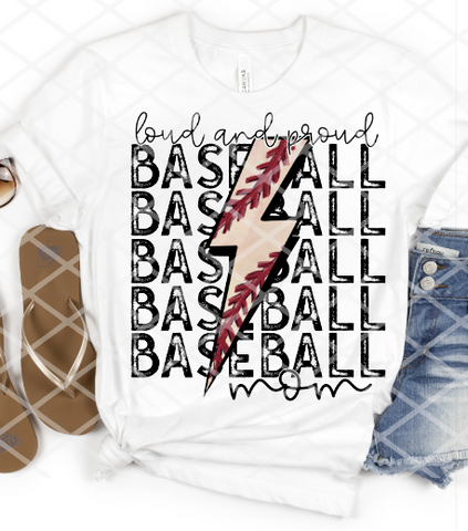 Loud and Proud Baseball, Sublimation Transfer, Ready to Press Transfer