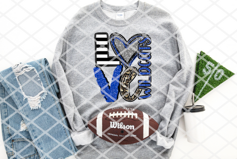Love Wildcats brushstrokes Sublimation or HTV Transfer