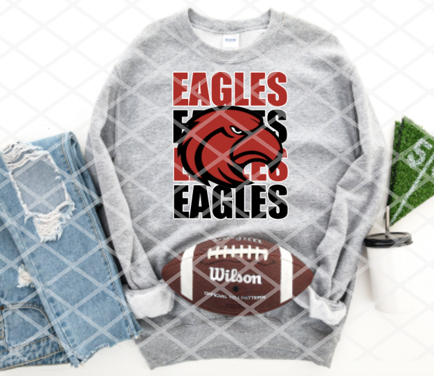 Stacked Eagles Sublimation or HTV Transfer
