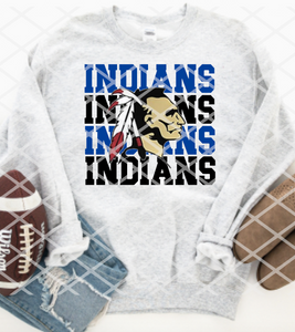 Indians Stacked Sublimation or HTV Transfer