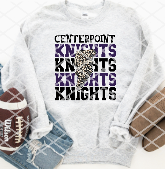 Centerpoint Knights Bolt Sublimation or HTV Transfer
