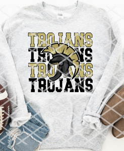 HS Trojans Stacked Sublimation or HTV Transfer