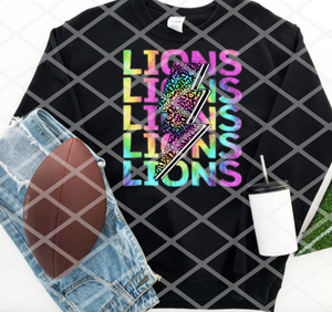 Bright Lions Bolt Sublimation or HTV Transfer