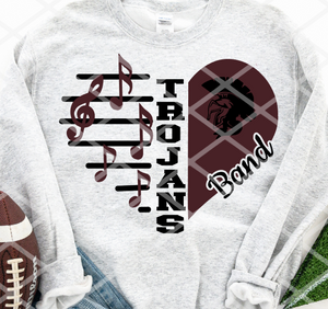 Kirby Trojans Heart Sublimation or HTV Transfer