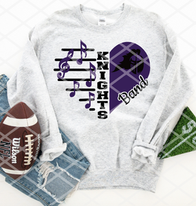 Knights Heart Sublimation or HTV Transfer