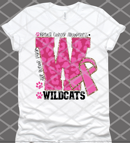 Wildcats Breast Cancer Awareness Sublimation or HTV Transfer