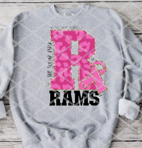 Rams Breast Cancer Awareness Sublimation or HTV Transfer