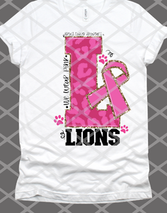 Lions Breast Cancer Awareness Sublimation or HTV Transfer