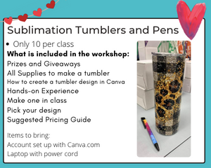 Sublimation Tumbler Workshop March 8