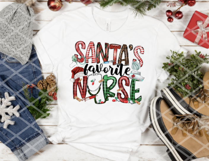 Santa's Favorite Nurse, Sublimation Transfer