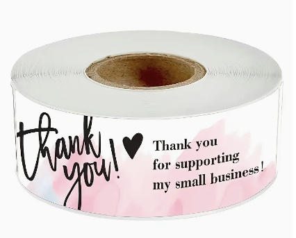 Thank you for Supporting my small business, Roll of 120 Stickers, Packaging Sticker
