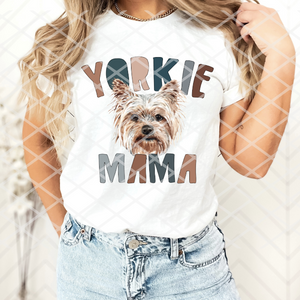 Yorkie mama, Dog Sublimation or DTF transfer