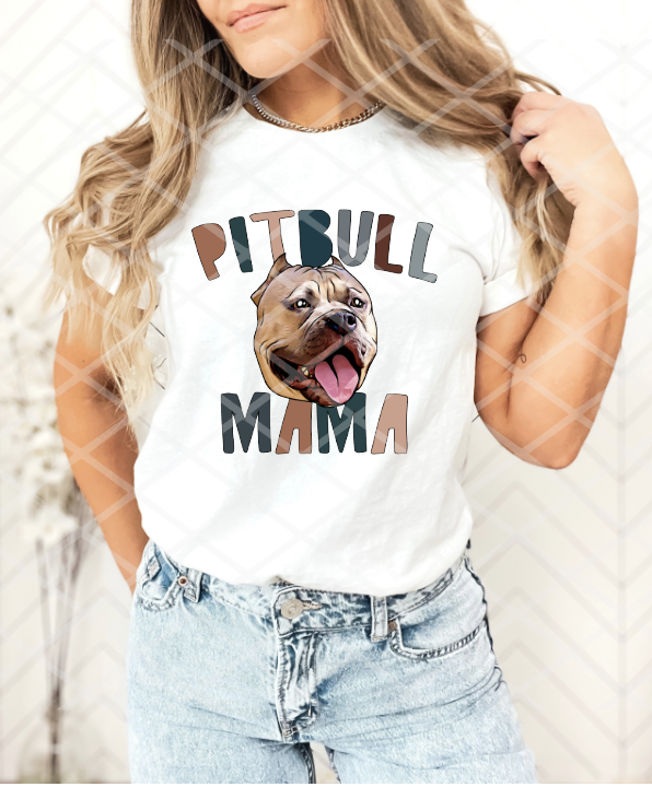 Pitbull Mama, Dog Sublimation transfer