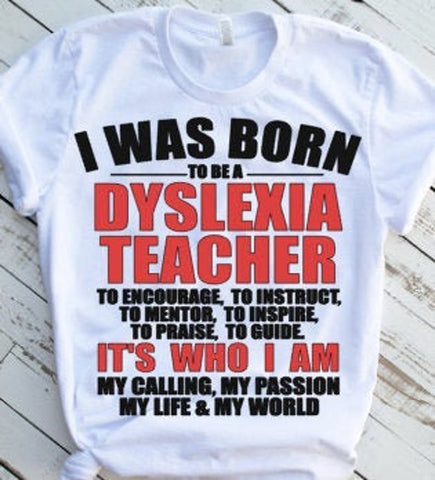 Dyslexia Teacher Sublimation Transfers