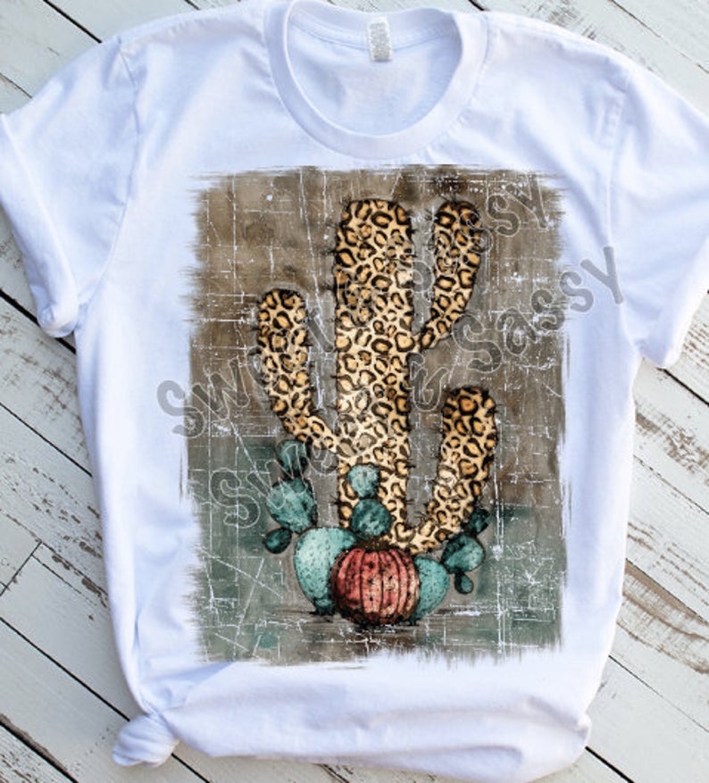 Cactus Leopard Print Sublimation Transfer