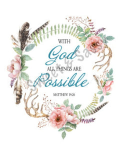 With God All Things Are Possible Sublimation Transfer