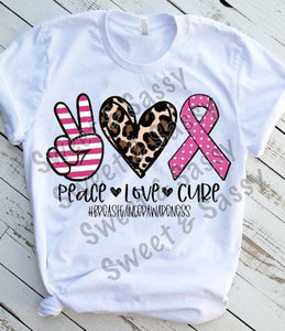 Peace Love Cure Breast Cancer Transfers