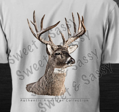 Authentic American Collection, Deer, Deer hunting, Front Chest and back design,  Sublimation Transfer