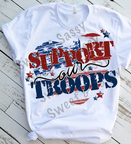 Support our Troops, Heart, American Flag Heart