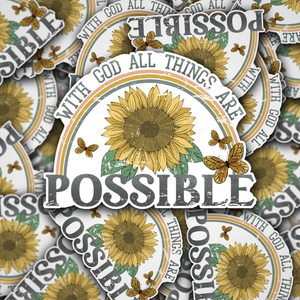 With God All Things Are Possible Vinyl Decal